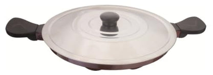 Image 4 of SWIFT Non Stick 12 Cavity Aluminium Appam Patra Ponganal Guntapongadalu Paniyaram Litti Maker with Lid 23 cm Black