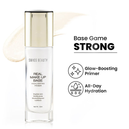 Image 1 of 32 ml for the product Swiss Beauty Real Make-Up Base Highlighting Primer , Brighten Skin , Modify Pore - 02 Golden Tint
