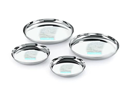 Image 1 of Default Title for the product neelam Stainless Steel J.K Khumcha Thali Set of 4, 18 cm