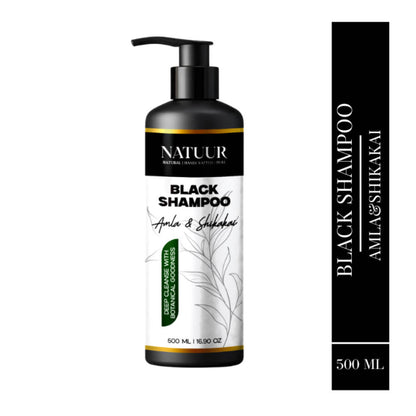 Image 2 of Natuur Black Shampoo - Amla Reetha Shikakai Bhringraj & Methidana