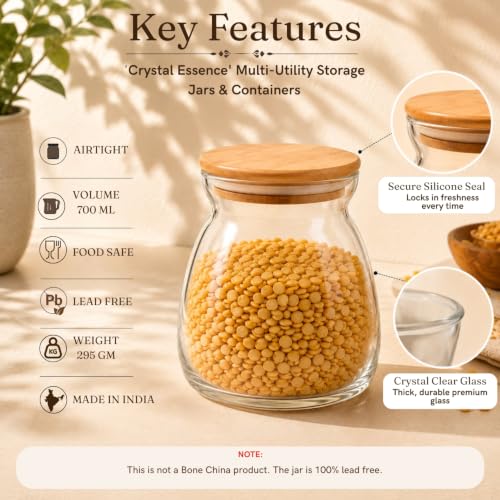 Image 4 of ExclusiveLane Basics Crystal Elegance Airtight Glass Container 700 ml