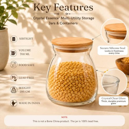 Image 4 of ExclusiveLane Basics Crystal Elegance Airtight Glass Container 700 ml