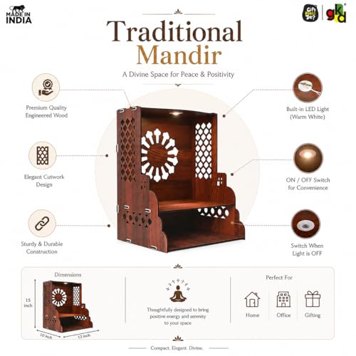 Image 5 of Gift Kya De Wooden Pooja Mandir