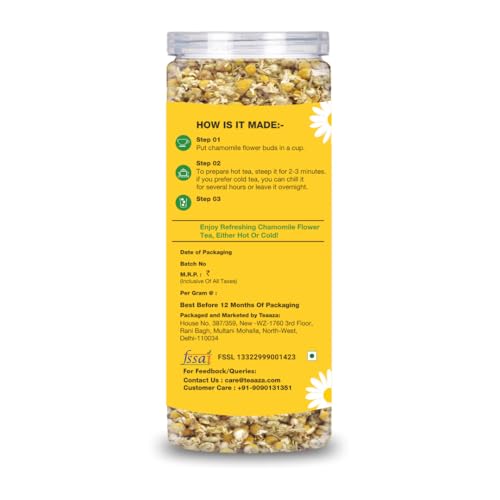 Image 6 of Teaaza Organic Chamomile Tea For Sleep & Anxiety Relief 50 Grams - 30+ Cups (Pack Of 2)