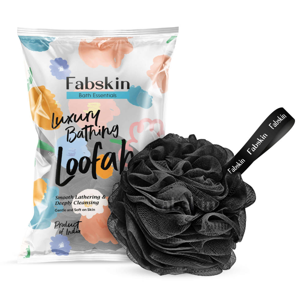 Image 1 of 1 Pc / Pack of 1 for the product Fabskin Luxury Bathing Round Loofah Bath Sponge - Black