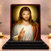 Image 1 of Default Title for the product HD Printed Jesus Christ Wooden Idol 4x5 Inch Spiritual Art Spiritual Showpiece