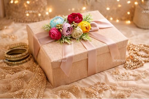Image 3 of Divyakosh Decorative Peony Flower Bunch Set | Package Contains 6 Artificial Flower Bunches for Wedding, Trousseau & Gift Packing