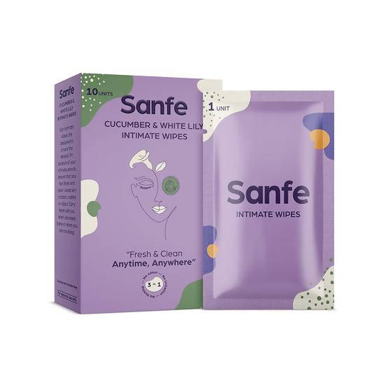 Image 1 of Cucumber & White Lily / 10 Units for the product Sanfe 3 In 1 Intimate Wipes