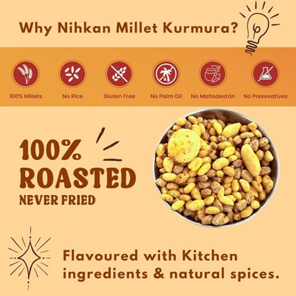 Image 5 of NIHKAN Roasted Ragi Jowar Bajra Kurmura Puffs Mix - Bombay Chatapata Bhel