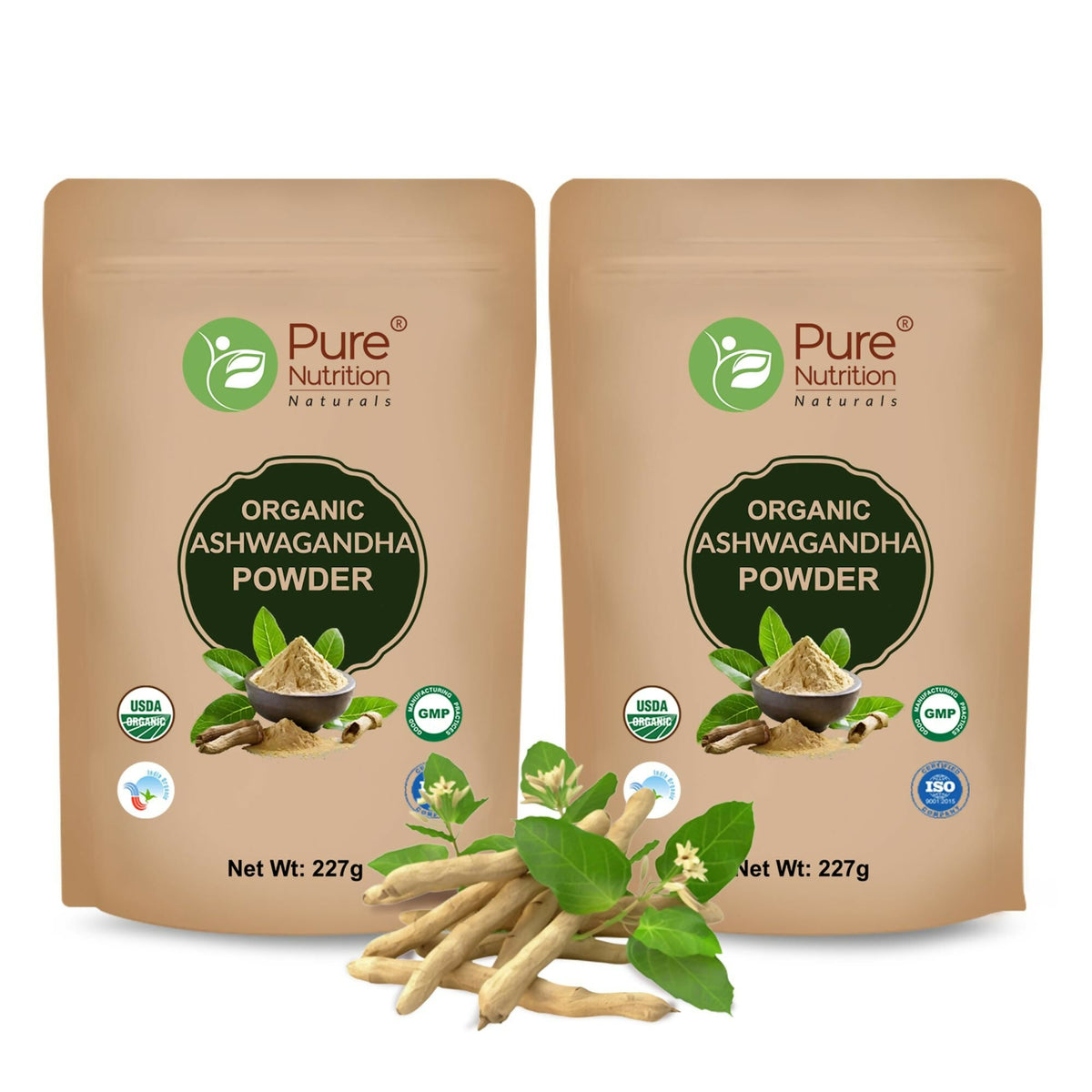 Image 2 of 227 gm / Pack of 2 for the product Pure Nutrition Organic Ashwagandha Root Powder