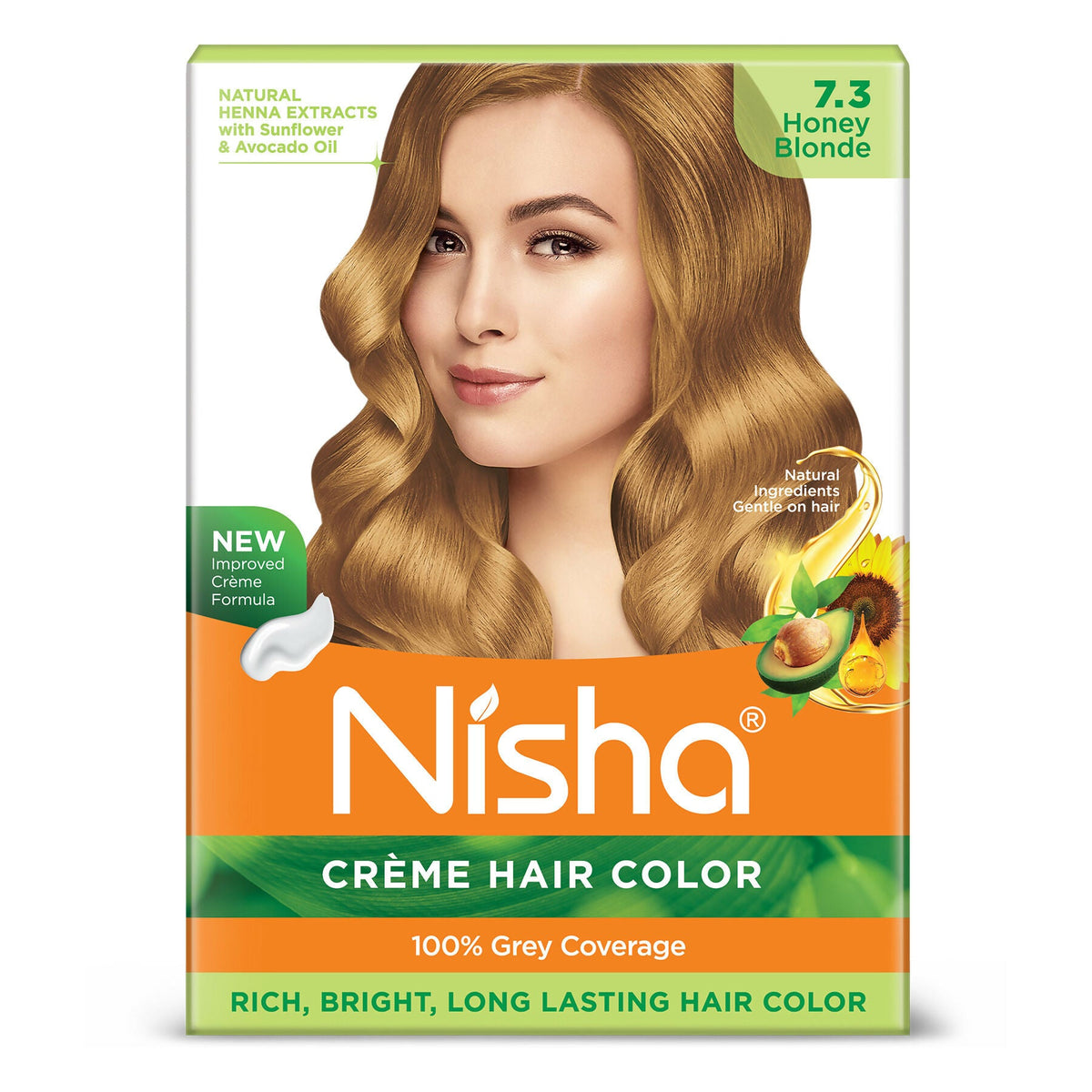 Image 1 of 20g+20ml / Pack of 1 for the product Nisha Creme Hair Color for Women - Honey Blonde