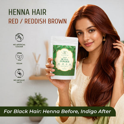 Image 5 of Velleja Herbal Henna Powder for Natural Hair Colour | Enriched with Amla, Bhringraj & Shikakai