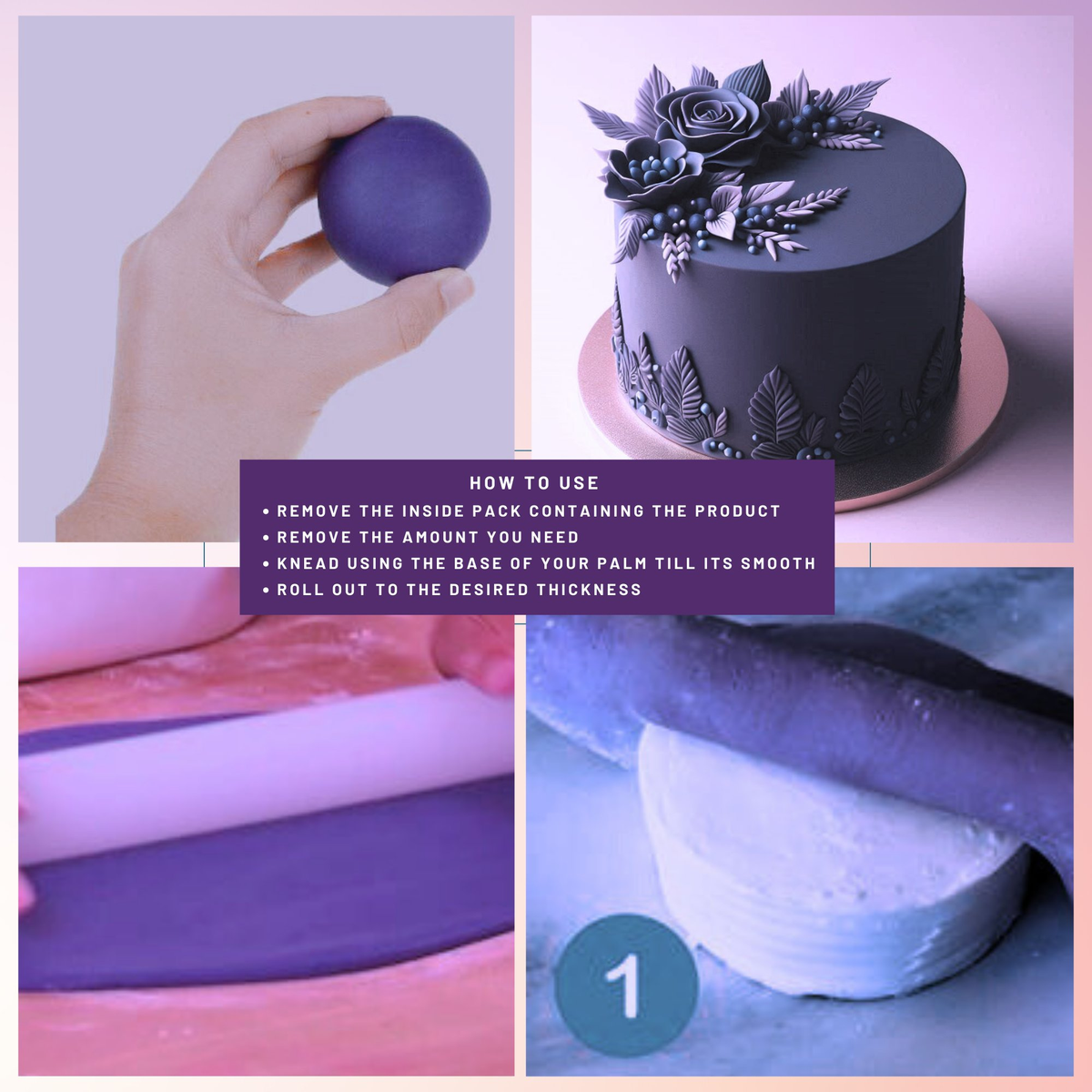 Image 6 of Confect Purple Fondant | Edible Sugarpaste