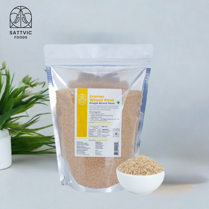 Image 2 of Sattvic Foods Emmer Wheat Semolina / Khapli Rava | Certified Organic