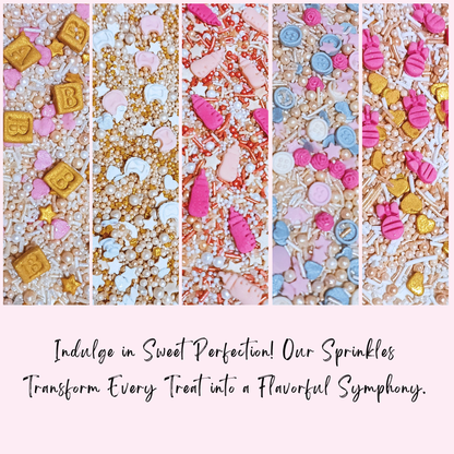 Image 6 of Confect Girls Baby Shower Sprinkles | Mix Heart, Teddy, Baby Feed Bottle & Baby Feet Sprinkles