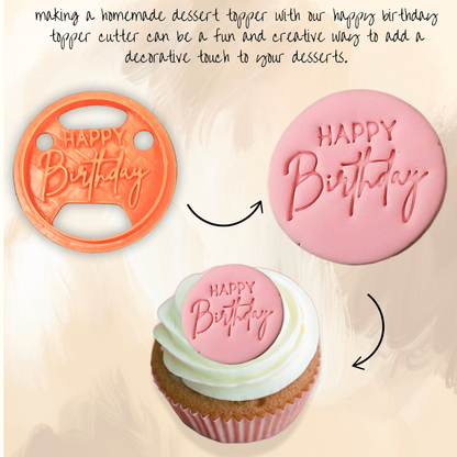 Image 4 of Confect Toppers Cutters | Congratulations Topper Cutter | Fondant Cutter | (Happy Birthday 02)
