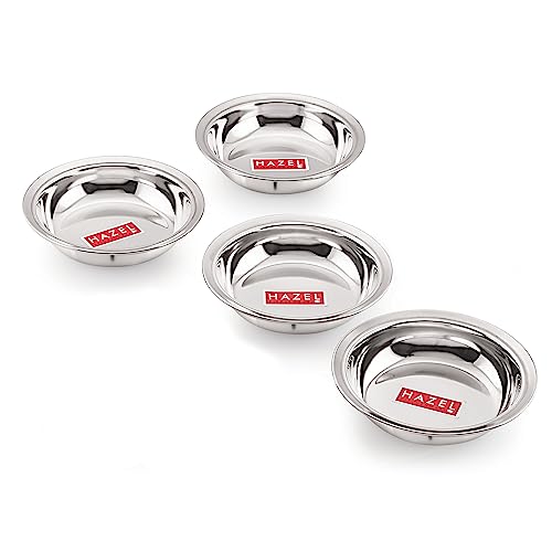 Image 1 of 600 ML / 4 for the product HAZEL Stainless Steel Snack Bowl/Plate Set