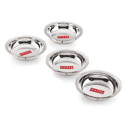 Image 1 of 600 ML / 4 for the product HAZEL Stainless Steel Snack Bowl/Plate Set