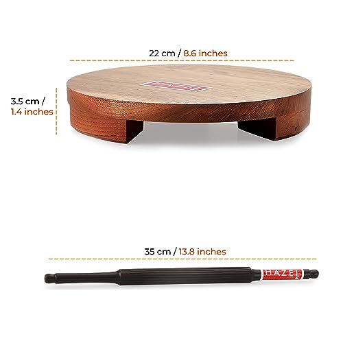 Image 3 of HAZEL Sagwan Polpat Chakla Roti Chapati Maker 23 cm with Sheesham Roti Roller Belan Rolling Pin 35 cm