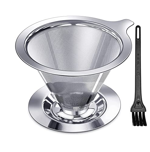 Image 1 of 1 for the product HASTHIP Pour Over Coffee Dripper Stainless Steel 1-6 Cup Reusable Filter