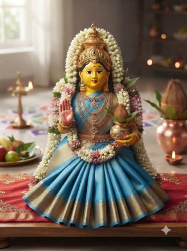 Image 5 of Generic Aluminum Varalakshmi Gowri Face 5 inch Size (Yellow) (Aluminium)