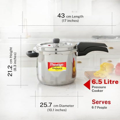 Image 4 of Prestige 6.5 Litre Stainless Steel Deluxe Alpha Svachh Outer Lid Pressure Cooker