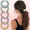 Image 1 of 5 Pcs for the product Majestique Classic Cotton Pearl Scrunchies, Stretchy Rubber Band, Ponytail Holder