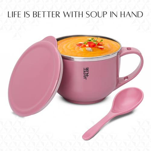 Image 4 of Jaypee Plus Stainless Steel Soup Bowl with Lid & Spoon Holder