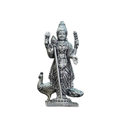 Image 1 of Default Title for the product Dista Silvers Antique Murugan with Peacock 100.01G