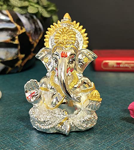 Image 21 of MukutSilverGlossy for the product Gold Art India Ganesha Idol