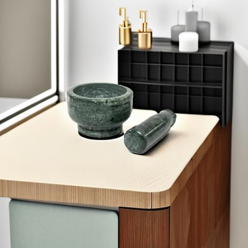 Image 6 of KLEO 4" Wide Green Natural Stone Mortar and Pestle Set