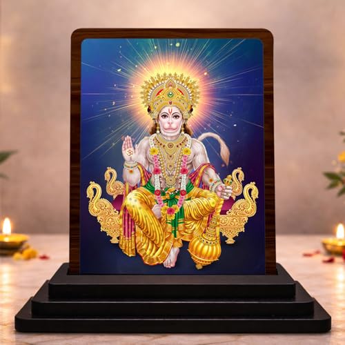 Image 1 of Default Title for the product Maa Lakshmi Classic Devotional Wooden Idol 4x5 Inch HD Printed Table Decor for Home Temple