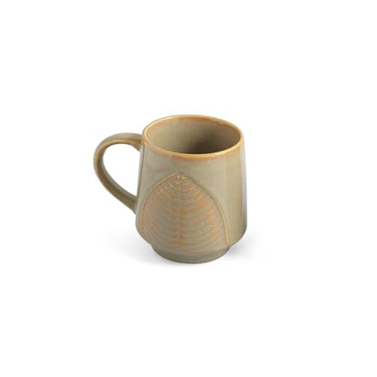 Image 4 of ExclusiveLane Leaf & Lines Ceramic Coffee Mugs Set of 2 (300 ml)