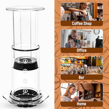 Image 5 of Supvox Press Coffee Maker 4-Stage Manual Brewing Portable Use and Clean