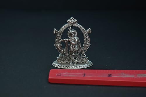 Image 5 of Dista Silvers Antique Krishna Idol with Frame 30.93G
