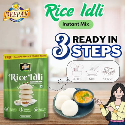 Image 5 of Deepak Rice Idli Instant Mix | Quick & Easy To Prepare | Ready-To-Cook Idli Mix| No Added Colours Or Preservatives | Authentic South Indian Taste