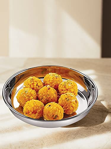 Image 5 of HAZEL Stainless Steel Plates Set for Halwa Serving 200 ML Set of 4