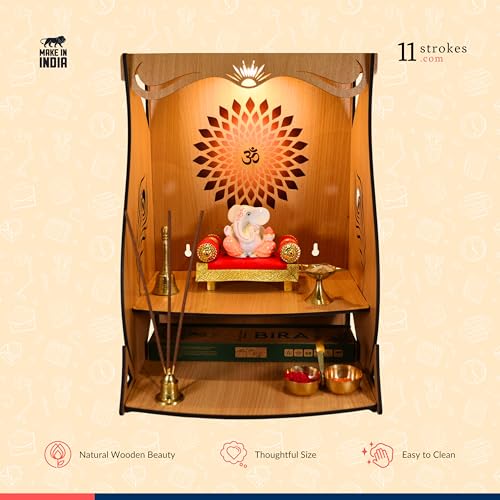 Image 6 of 11 Strokes Divya Wooden Pooja Mandir for Home Big Size