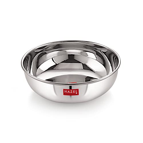 Image 2 of Stainless Steel (1.8 Ltr) / 1800 ml - Without Lid for the product HAZEL Stainless Steel Tasra Kadhai Cookware