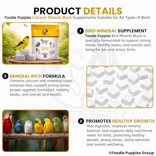 Image 2 of Foodie Puppies Natural Mineral Block for Birds – 5 Pieces (250g)