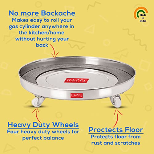 Image 3 of HAZEL Stainless Steel Gas Cylinder Trolley with Rollers - 1 Pc