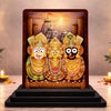Image 1 of Default Title for the product Jagannath Balabhadra Subhadra Small Wooden Idol 4x5 Inch Serene Meditation HD Printed Home Decor