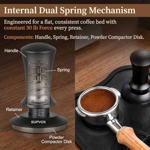 Image 6 of Supvox Coffee Tamper 51mm Stainless Steel Base Spring-Loaded Design