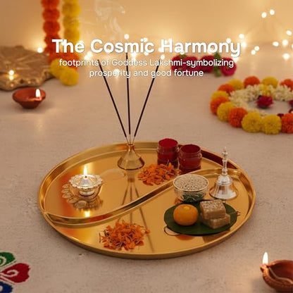 Image 3 of ALCU Pooja Thali for Diwali & Navratri (Golden)