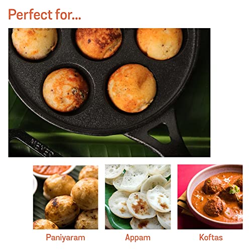Image 5 of Meyer Pre Seasoned Cast Iron 12 Cavity Appam Patra, 26cm