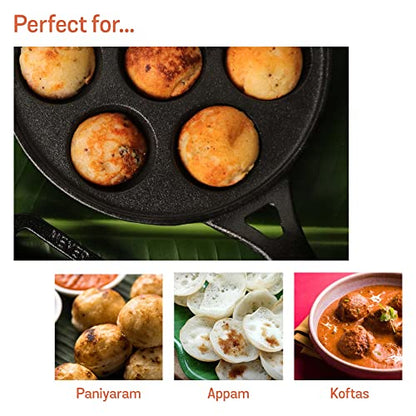 Image 5 of Meyer Pre Seasoned Cast Iron 12 Cavity Appam Patra, 26cm