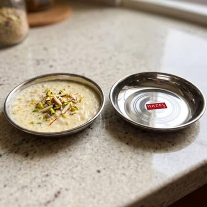 Image 1 of Default Title for the product HAZEL Stainless Steel Halwa Plates Set of 2 100ml
