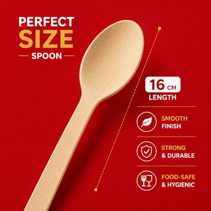 Image 6 of Careswipe Disposable Wooden Spoons 160 mm 100 Pack