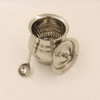 Image 2 of Spillbox Stainless Steel Ghee Pot with Spoon 400ml