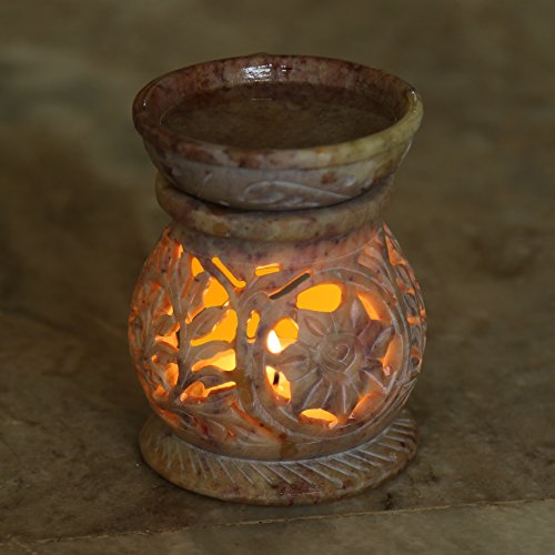 Image 6 of Pure Source India Stoneware Aroma Home Fragrance Diffuser (3 x 3 x 3.5 inch, Brown)